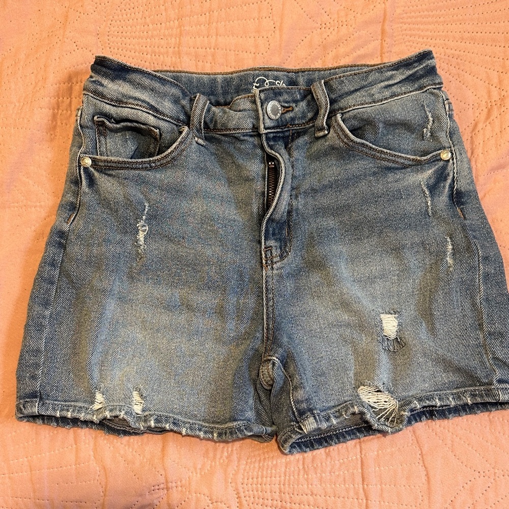 Art Class Blue Distressed Jean Shorts